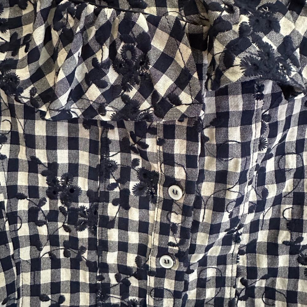 Navy Checkered Sleeveless Top Gingham - Picture 3 of 3